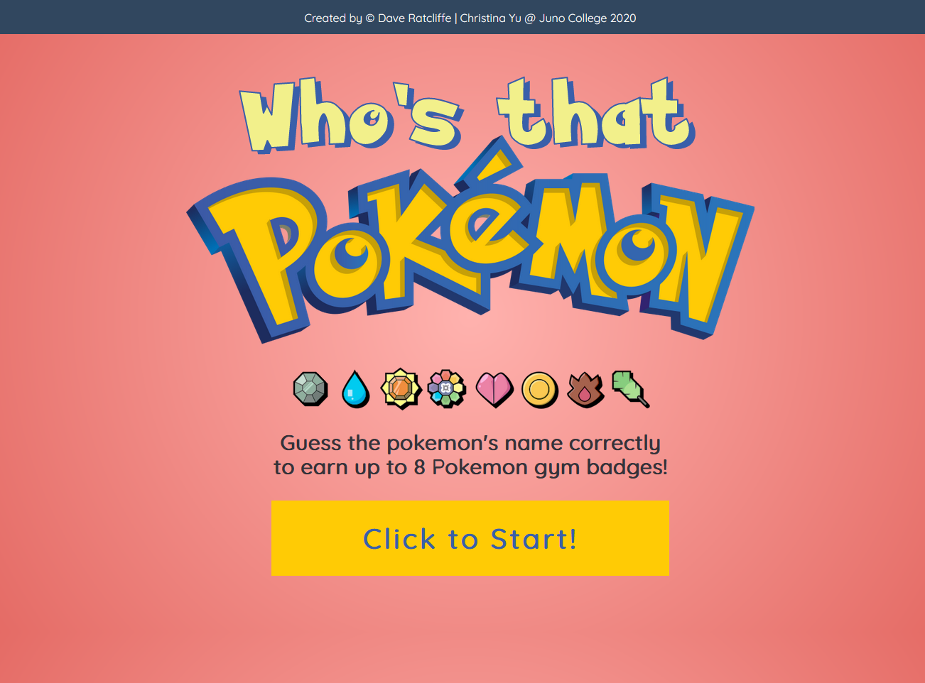 Screenshot of the Pokemon project